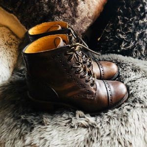 frye sabrina brogue cognac